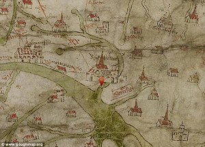 Early map of "Lankville Town". Cartographer unknown.