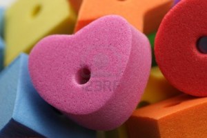 Foam hearts come in a variety of colors.