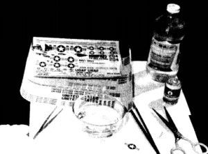 Appropriate setup.  Note the tweezers.