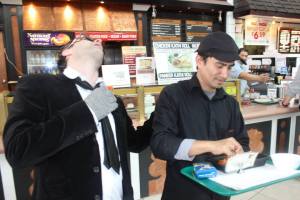 Royer teaches cooking at a nearby mall food court.