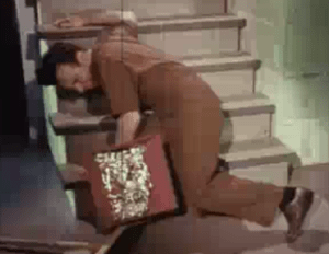 Ruined man Kirby Lomax. Shortly after his meeting with Schropp, Lomax fell down some steps while carrying a box of shiny tinsel. No explanation has yet been offered.