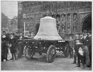 The bells of Lankville’s cathedral arriving from Lanque-Ville-sur-Lac in 1898.