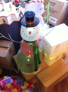 One of the snowmen from Dr. Rubby's Festival of Illuminated Snowmen.