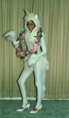 A local lunatic's imaging of Tulah in her unicorn suit.